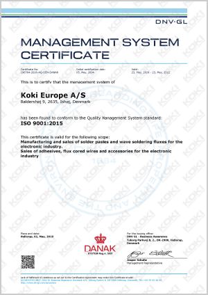 ISO 9001 KOKI Europe A/S